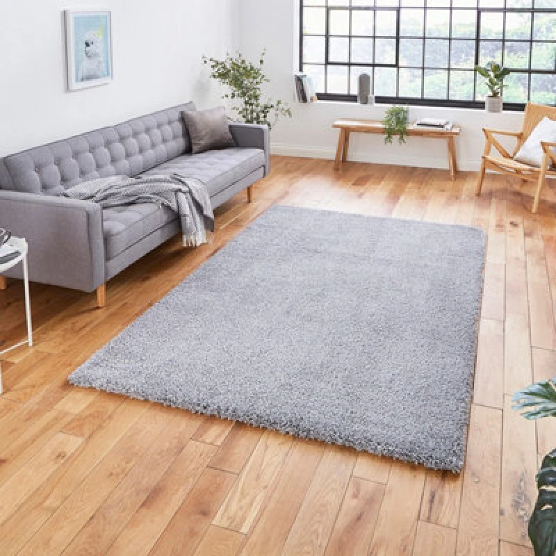 Image of (80x150cm) Sierra 9000 Shaggy Rugs in Grey High Dense Soft Polypropylene Mats