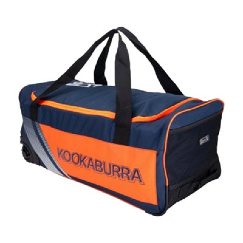 Image of Kookaburra 2026 9500 Wheeled Cricket Bag Navy/orange (One Size)