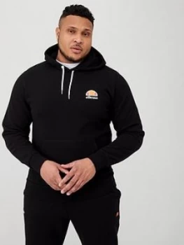 Image of Ellesse Plus Size Toce Pullover Hoodie - Black, Size 4XL, Men