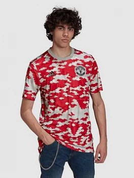 Image of adidas Mens Manchester United 21/22 Pre Match T-Shirt - Multi Size M Men