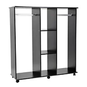 image of HOMCOM Open Wardrobe 02-0601 Aluminium, Particle Board Black 400 mm x 1200 mm x 1280 mm