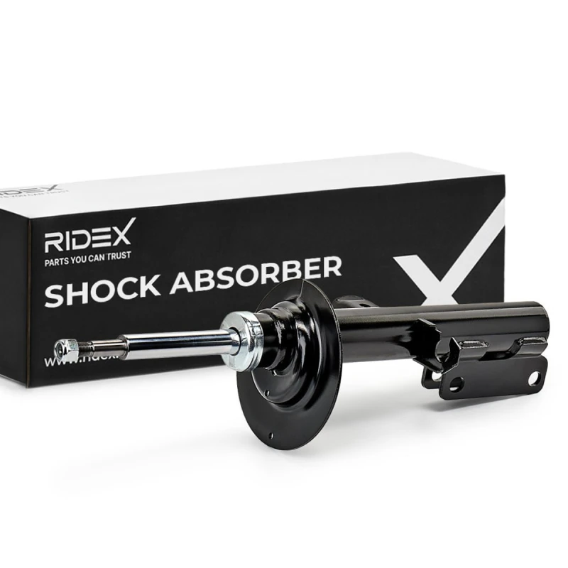 Image of RIDEX 854S0289 Shock absorber Front Axle Left, Gas Pressure, Suspension Strut, Bottom Clamp Shock Absorber (854)