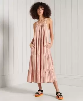 Image of Superdry Sleeveless Embroidered Dress