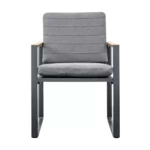 Gallery Interiors Set of 2 Bolt Outdoor Dining Chairs in Charcoal