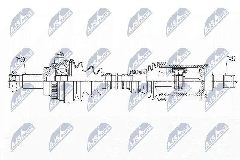 Image of NTY NPW-BM-081 Drive shaft Front Axle Left Drive Shaft (13)