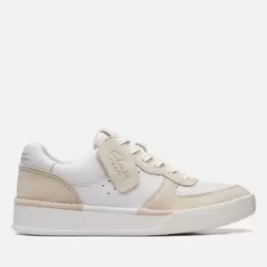 Image of Clarks Womens CraftCup Court Trainers - White Combi - UK 8