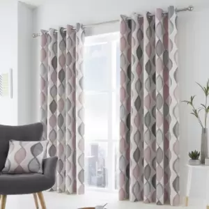 image of Fusion Lennox Blush Eyelet Curtains Blush