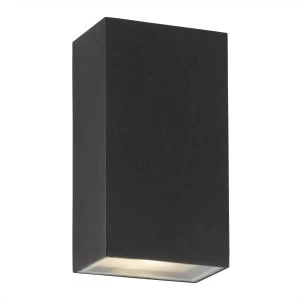 Image of LED 2 Light Outdoor Up Down Wall Light Black IP44