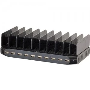 Image of Lindy 73309 charging station organizer Freestanding Plastic Black