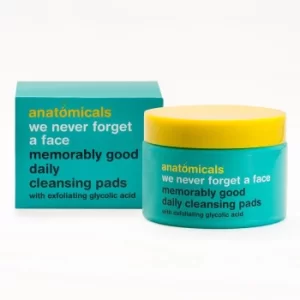 image of Anatomicals Anatomicals Anatomicals We Never Forget A Face Memorably Good Daily Cleansing Pads with Exfoliating Glycolic Acid