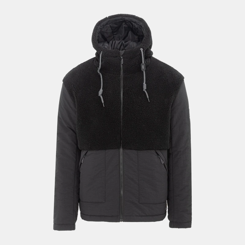 Image of SoulCal Mens Soul Sherpa Hooded Long Sleeve Hybrid Jacket Black male S