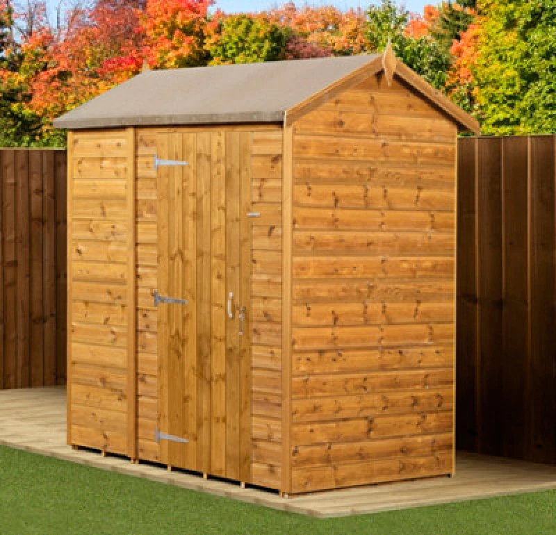 Image of Empire Sheds Empire Modular Apex 4X6 Dipped Treated Tongue And Groove Wooden Garden Shed Single Door (4' X 6' / 4ft X 6ft) (4X6)
