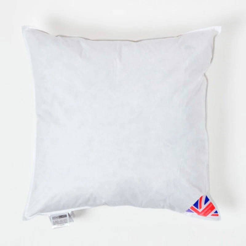 Image of HOMESCAPES Duck Feather Cushion Pad - Luxury Cushion Filler and Inserts 50 x 50cm (20 x 20) - White - Homescapes SF1213F-EU