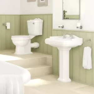Image of Traditional 2 Tap Hole Toilet and Basin Suite - Victoriana