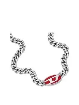 Diesel Stainless Steel Mens Choker Necklace, Black, Men