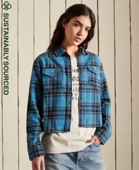 Image of Superdry Organic Cotton Heritage Check Cropped Shirt