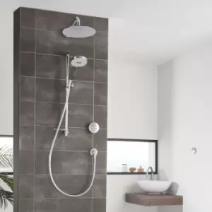 image of Aqualisa Unity Q Digital Shower Dual Concealed Chrome Drencher Gravity Pumped