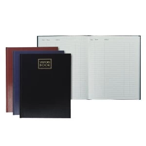 Image of Collins Company Visitors Book 192 Pages Random Colours Black Blue or Burgundy Ref VB 40