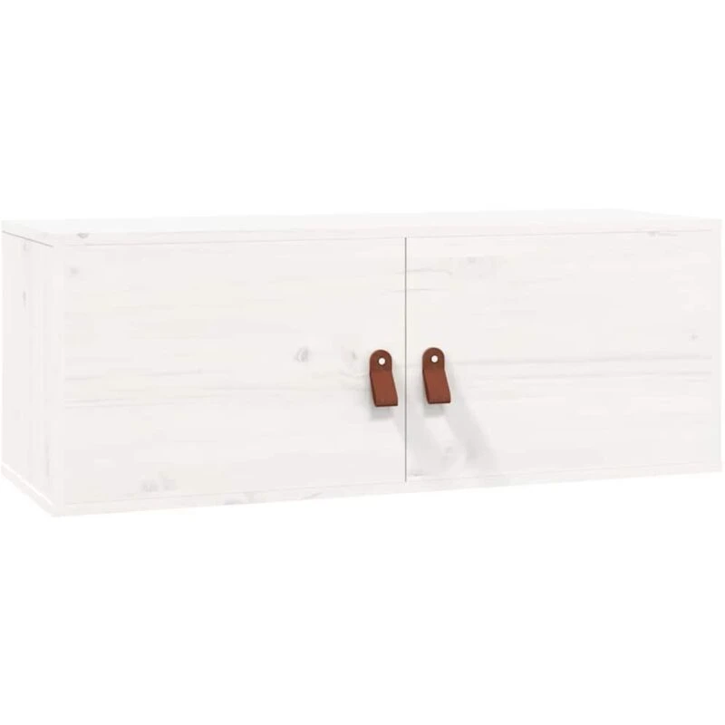 Image of vidaXL Wall Cabinet White 80x30x30cm Solid Wood Pine, White 818377