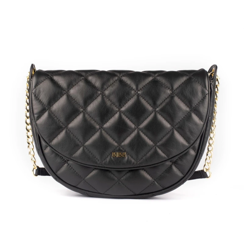 Image of Biba Biba Leather Quilted Shoulder Bag - Black One Size