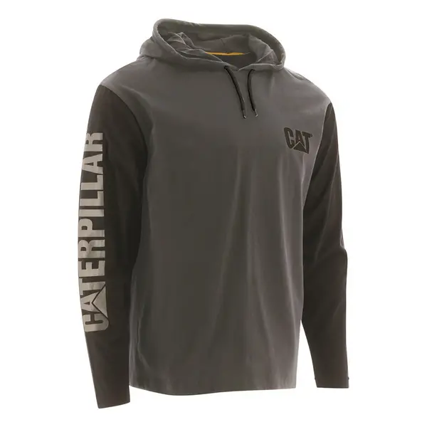 Image of CAT Mens Hooded Breathable Long Sleeve T Shirt Hoodie 3XL - Chest 56-58' (142 - 147cm) Dark Shadow CAT759-DKSHD-3XL