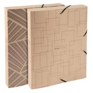 Image of Eterneco Elasticated Box File 40mm A4 Assorted Designs, Pack of 8
