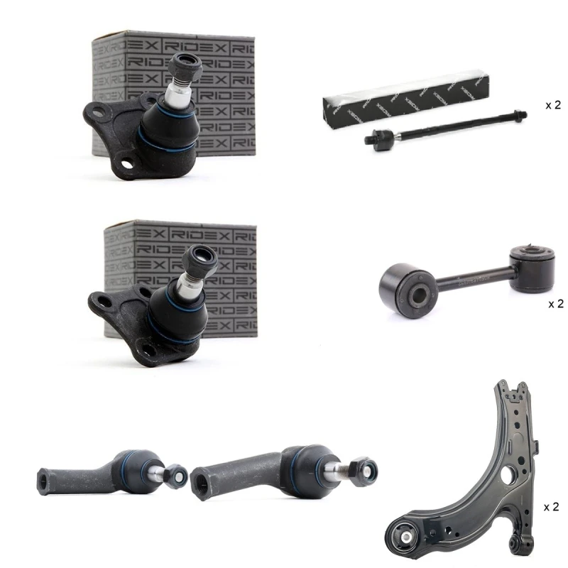 Image of RIDEX 772S0381 Control arm repair kit with ball joint, Front Axle, with holder Suspension Kit (772)