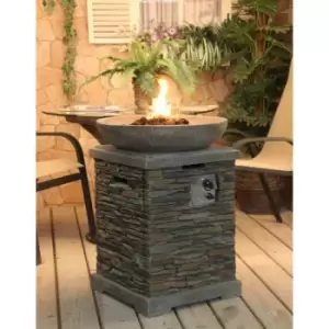Image of Callow Premium Slate effect Gas Fire Pit and Fire Bowl