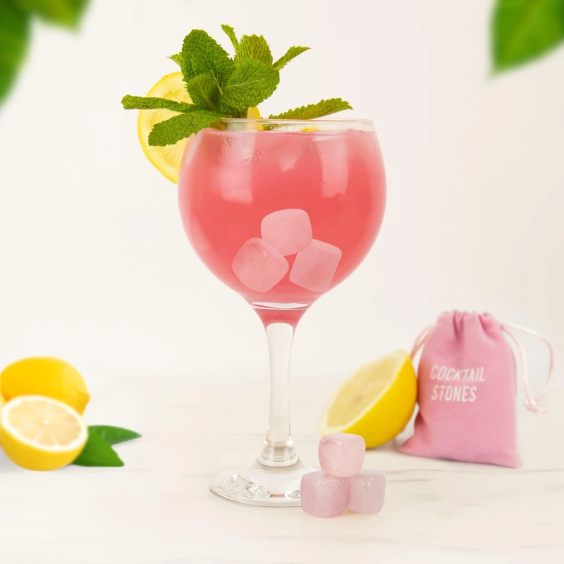Image of Gift Republic Cocktail Stones Rose Quartz Multi unisex One Size