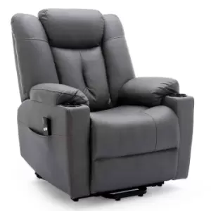 image of Afton Electric Rise Fabric Recliner Chair - Charcoal