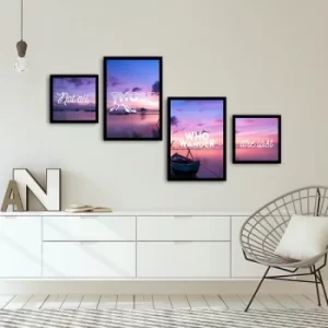 Image of 4PSCT-15 Multicolor Decorative Framed MDF Painting (4 Pieces)
