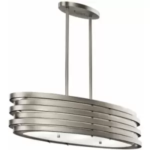 image of Loops - 3 Bulb Ceiling Pendant Light Fitting Brushed Nickel LED E27 100W Bulb