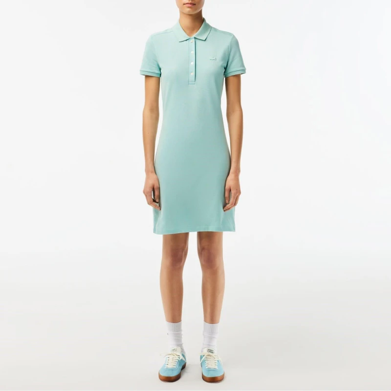 Image of Lacoste Slim Fit Stretch Piqu Polo Dress - Green Green XS