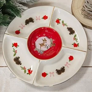 image of Disney Bambi Enchanted Forest Christmas Serving Plate