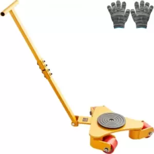 Image of VEVOR Machinery Skate Dolly, 6614 LBS/3T Industrial Machinery Mover with Handle, Carbon Steel Machinery Moving Skate with 3 360° Swivel PU Wheels, 360