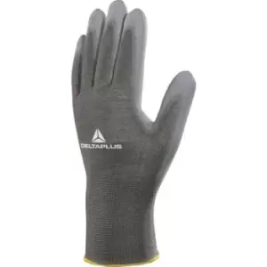 Image of Delta Plus Knitted Polyester Work Safety Gloves (8/M) (Grey) - Grey