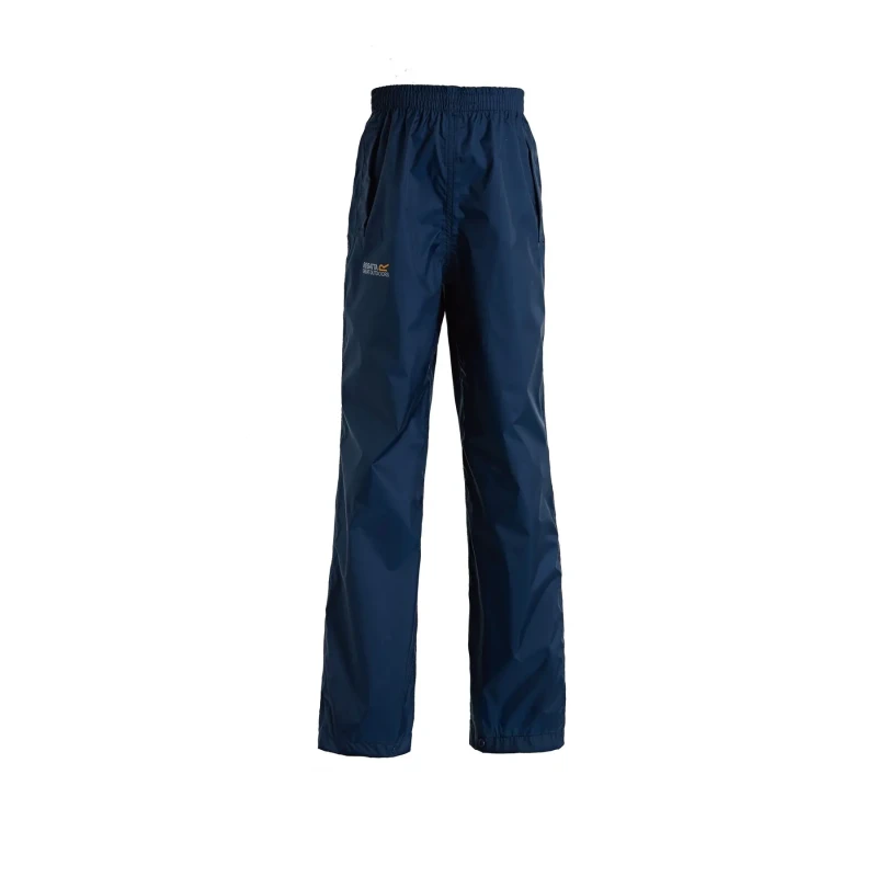 Image of Regatta Boys & Girls Kids Pack It Lightweight Waterproof Overtrousers 9-10 Years - Waist 61-64cm (Height 135-140cm) Midnight RKW110-20I-9