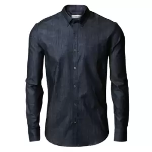 Image of Nimbus Mens Torrance Casual Denim Shirt (L) (Indigo Blue)