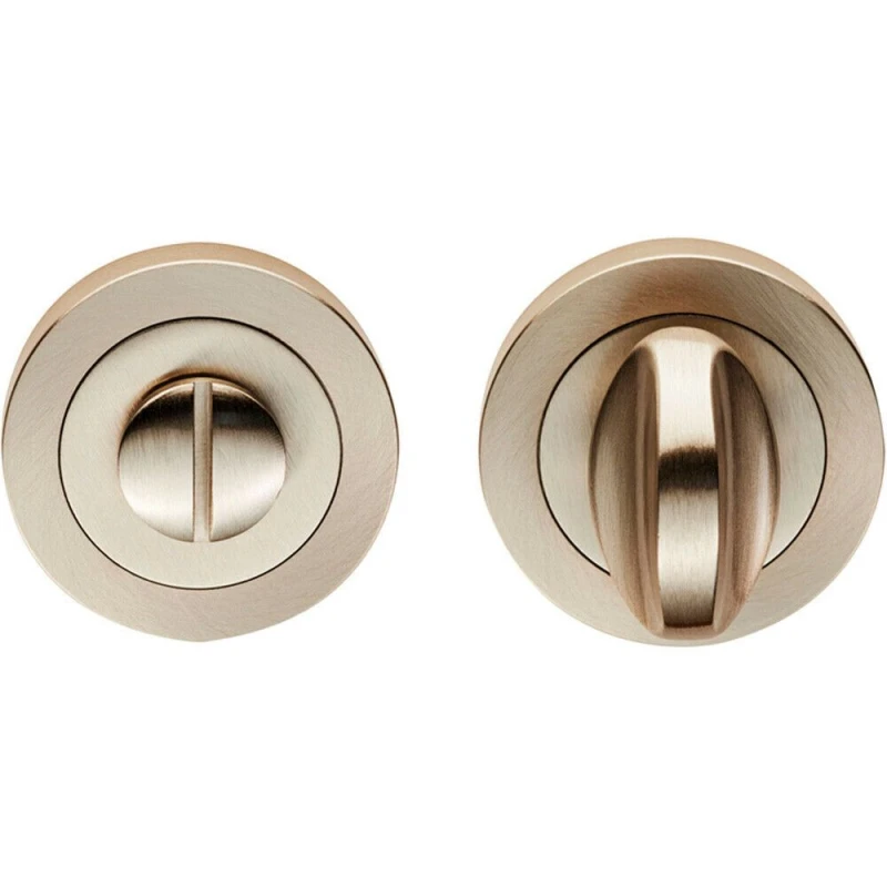 Image of Loops Thumbturn Lock And Release Handle Concealed Fix 50mm Dia Satin Nickel Metallics unisex