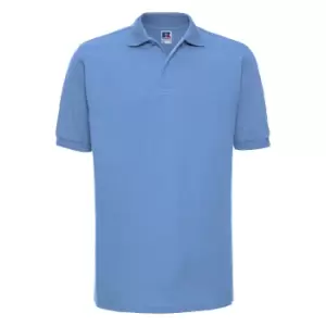 Image of Russell Mens Ripple Collar & Cuff Short Sleeve Polo Shirt (2XL) (Sky Blue)