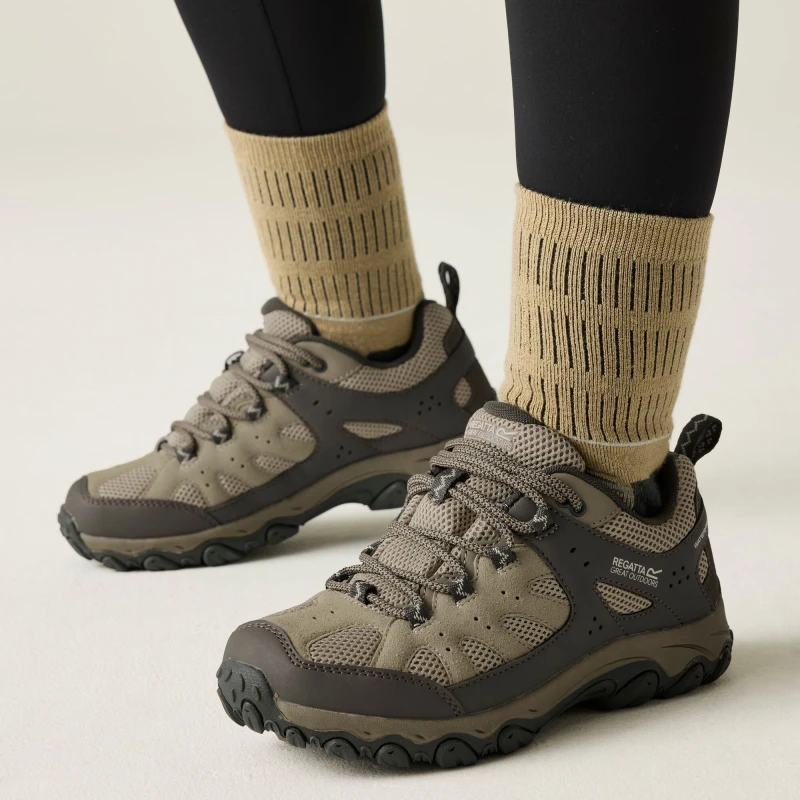 Image of Regatta Womens Edgepoint Breathable Waterproof Low Walking Shoes in Beige Size: 6.5 Beige Female 6.5