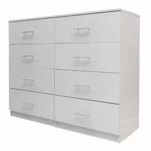 image of Helston Gloss Extra Large 8 Drawer Chest, Grey