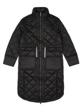 Image of Hunter Original Refined Long Quilted Coat - Black