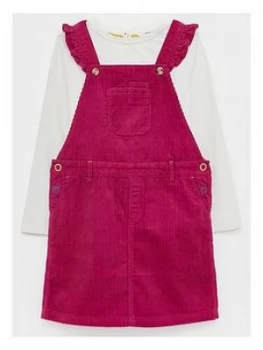 Image of White Stuff Girls Clara Cord 2 In 1 Pinafore Outfit - Plum, Plum, Size Age: 9-10 Years, Women