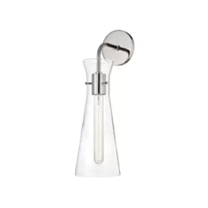 Image of Anya 1 Light Wall Sconce Polished Nickel, Glass