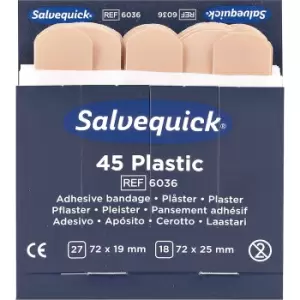 image of Refill for SALVEQUICK, 6 packs of plaster strips, waterproof, 45 each, pack of 6