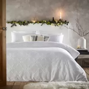 Image of Snowflake Duvet Cover Set White / King