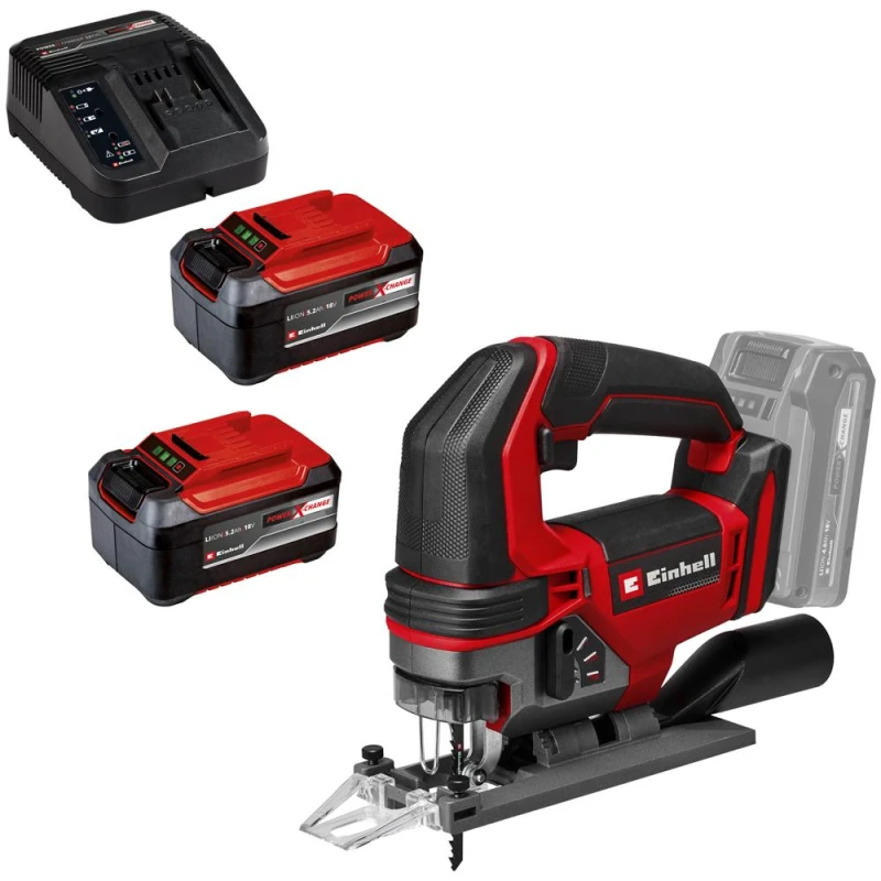 Image of Einhell TE-JS 18/100 Li 18v Cordless Jigsaw 2 x 5.2ah Li-ion Charger No Case TE-JS 18/100 L