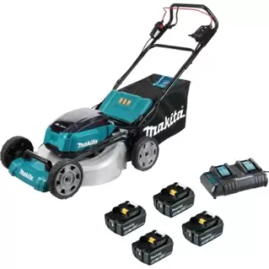 image of Makita DLM532PT4 530mm Cordless Brushless Lawnmower