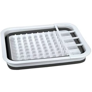 image of Creative Kitchen Collapsible Dish Drainer White/Grey 37 x 31 x 6.5 cm